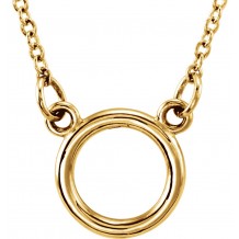 14K Yellow Tiny Poshu00ae Circle 16-18 Necklace