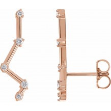 14K Rose 1/10 CTW Diamond Constellation Earring Climbers