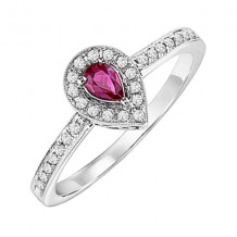 Gems One 14Kt White Gold Diamond (1/6Ctw) & Ruby (1/6 Ctw) Ring