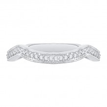 Shah Luxury 14K White Gold Round Diamond Wedding Band