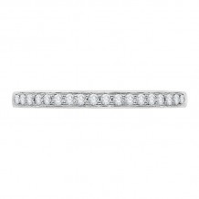 Shah Luxury Round Diamond Half-Eternity Wedding Band with Euro Shank In 14K White Gold