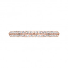 Shah Luxury 14K Rose Gold Round Diamond Half-Eternity Wedding Band