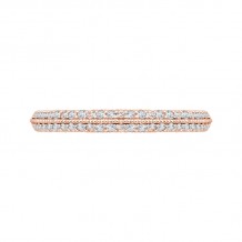 Shah Luxury 14K Rose Gold Round Diamond Half-Eternity Wedding Band