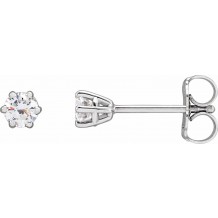 14K White 3.2 mm SI2-SI3 1/4 CTW Diamond 6-Prong Wire Basket Earrings