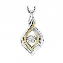 Gems One Silver (SLV 995) Diamond Rhythm Of Love Neckwear Pendant  - 1/10 ctw