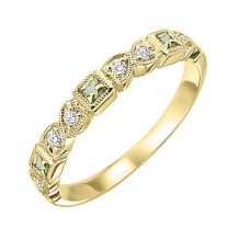 Gems One 10Kt Yellow Gold Diamond (1/12Ctw) & Peridot (1/6 Ctw) Ring