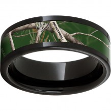 Black Diamond Ceramic Pipe Cut Band with Realtree AP Green Inlay