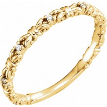 14K Yellow .04 CTW Diamond Stackable Ring