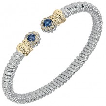 Alwand Vahan 4mm 14k Gold & Sterling Silver Diamond And London Blue Topaz  Bracelet