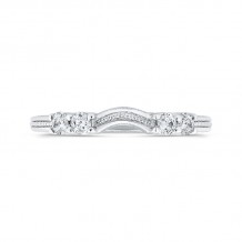 Shah Luxury 14K White Gold Round Diamond Wedding Band