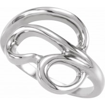 14K White Freeform Ring