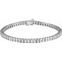 14K White 4 CTW Diamond Line 7 1/4 Bracelet