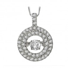 Gems One 14KT White Gold & Diamond Rhythm Of Love Neckwear Pendant   - 1/2 ctw