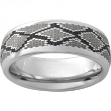 Serinium Domed Band with Snake Laser Engraving