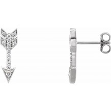 14K White 1/6 CTW Diamond Arrow Earrings