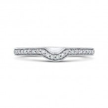 Shah Luxury 14K White Gold Round Diamond Wedding Band