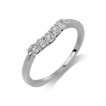 14K White Gold 0.25ct 5 Stone Diamond Contour Women's Wedding Band