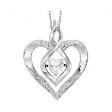 Gems One Silver Diamond (1/50 Ctw) & Created White Topaz (1/4 Ctw) Pendant