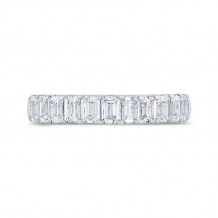 Shah Luxury 14K White Gold Emerald Cut Diamond Wedding Band