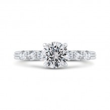Shah Luxury 14K White Gold Diamond Engagement Ring with Euro Shank (Semi-Mount)