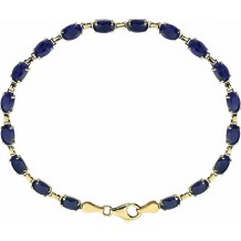 14K Yellow Lab-Grown Blue Sapphire 7.25 Bracelet