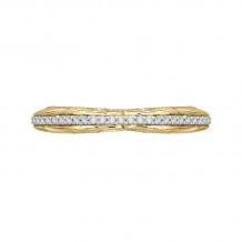 Shah Luxury 14K Two-Tone Gold Round Diamond Wedding Band