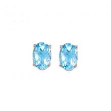 Gems One 14Kt White Gold Blue Topaz (1 Ctw) Earring