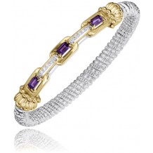 Vahan 14k Gold & Sterling Silver Amethyst Bracelet