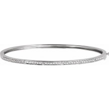 14K White 1/3 CTW Diamond Bangle Bracelet