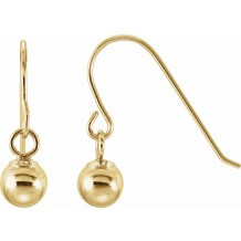 14K Yellow 4 mm Ball Earrings