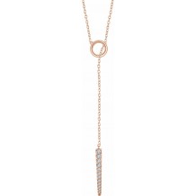 14K Rose 1/6 CTW Diamond Circle & Bar Y 16-18 Necklace