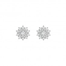 Henri Daussi White Platinum Diamond Stud Earrings