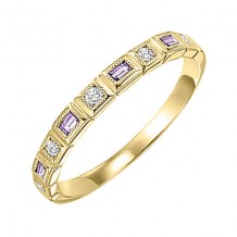 Gems One 14Kt Yellow Gold Diamond (1/10Ctw) & Syn Alexandrite (1/8 Ctw) Ring
