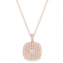 Henri Daussi 14k Rose Gold Diamond Pendant