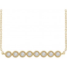14K Yellow 1/5 CTW Diamond Bar 16-18 Necklace