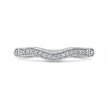 Shah Luxury 14K White Gold Round Diamond Wedding Band