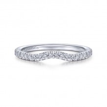 Gabriel & Co. 14k White Gold Contemporary Curved Wedding Band