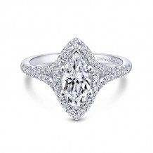 Gabriel & Co. 14k White Gold Entwined Halo Engagement Ring