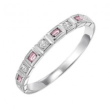 Gems One 10Kt White Gold Diamond (1/10Ctw) & Pink Tourmaline (1/6 Ctw) Ring