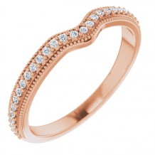 14K Rose 1/8 CTW Diamond Matching Band