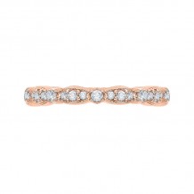 Shah Luxury 14K Rose Gold Round Diamond Eternity Wedding Band