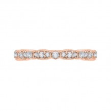 Shah Luxury 14K Rose Gold Round Diamond Eternity Wedding Band