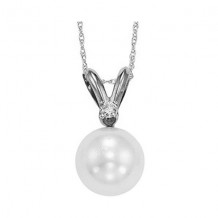 Gems One 14Kt White Gold Pearl (1/2 Ctw) Pendant