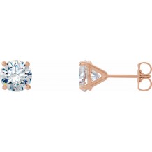 14K Rose 3/4 CTW Diamond 4-Prong Cocktail-Style Earrings
