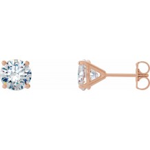14K Rose 3/4 CTW Diamond 4-Prong Cocktail-Style Earrings