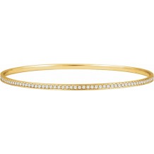 14K Yellow 1 1/2 CTW Diamond Bangle Bracelet 7