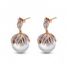 Imperial Pearl 14k Rose Gold Freshwater Pearl Earring