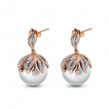 Imperial Pearl 14k Rose Gold Freshwater Pearl Earring