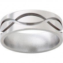 Titanium Flat Band with Milled Infinity Engraving