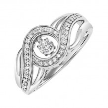 Gems One 10KT White Gold & Diamond Rhythm Of Love Fashion Ring  - 1/4 ctw